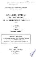 Catalogue général des livres imprimés de la Bibliothèque nationale