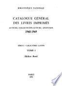 Catalogue général des livres imprimés