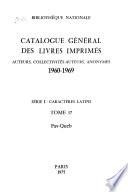 Catalogue général des livres imprimés