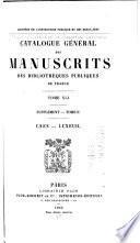 Catalogue général des manuscrits des bibliothèques publiques de France. Départements