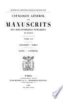 Catalogue général des manuscrits des bibliothèques publiques de France