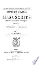 Catalogue général des manuscrits des bibliothèques publiques de France