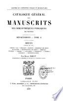 Catalogue général des manuscrits des bibliothèques publiques de France