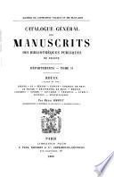 Catalogue général des manuscrits des bibliothèques publiques de France