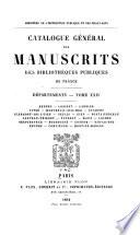 Catalogue général des manuscrits des bibliothèques publiques de France
