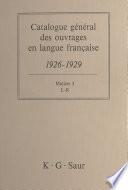 Catalogue général des ouvrages en langue française, 1926-1929 : Matière (3)