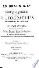 Catalogue général des photographies inaltérable au charbon et héliogravures