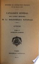 Catalogue Générale Des Livres Imprimés