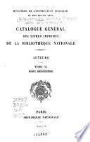 Catalogue Générale Des Livres Imprimés