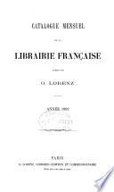 Catalogue Mensuel de la Librairie Française