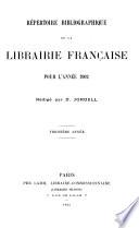 Catalogue mensuel de la librairie française