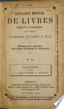 Catalogue mensuel de livres anciens & modernes