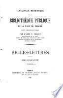 Catalogue méthodique de la bibliothèque publique de la ville de Verdun