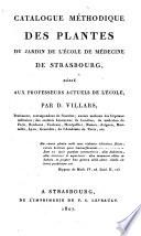 Catalogue méthodique des plantes du jardin de l'Ecole de médecine de Strasbourg