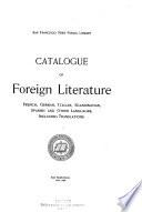 Catalogue of foreign literature