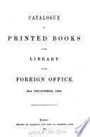 Catalogue of printed books. 31 December 1864