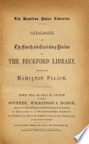 Catalogue of the Beckford Library, Removed from Hamilton Palace