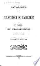 Catalogue of the Library of Parliament
