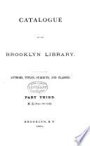 Catalogue of the Mercantile Library of Brooklyn: N-Z