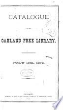 Catalogue of the Oakland Free Library