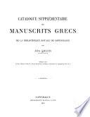 Catalogue suuplémentaire des manuscrits grecs de la Bibliothèque royale de Copenhague