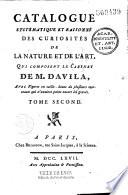 Catalogue systématique et raisonné des curiosités de la nature et de l'art