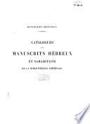 Catalogues des manuscrits hébreux et samaritains de la Bibliothèque Impériale