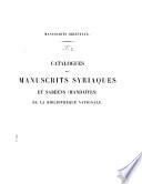 Catalogues des manuscrits syriaques et sabéens (mandaïtes) de la Bibliothèque Nationale