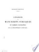 Catalogues des manuscrits syriaques et sabéens (mandaïtes) de la Bibliothèque Nationale