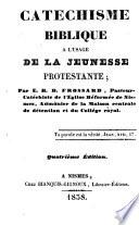 Catéchisme biblique à l'usage de la jeunesse protest