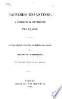 Causeries enfantines, á l'usage de la conversation française