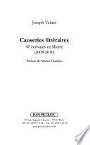 Causeries littéraires