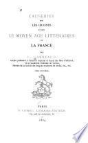 Causeries sur les origines et sur le moyen âge littéraires de la France