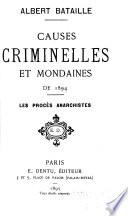 Causes criminelles et mondaines de ...