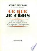 Ce que je crois