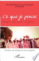 Ce que je pense