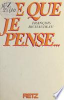 Ce que je pense...
