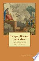 Ce que Raison veut dire