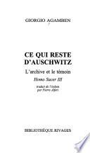 Ce qui reste d'Auschwitz