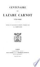 Centenaire de Lazare Carnot, 1753-1823