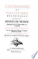 Ceremonies et coutumes religieuses de tous les peuples du monde