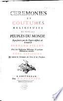 Ceremonies Et Coutumes Religieuses De Tous Les Peuples Du Monde