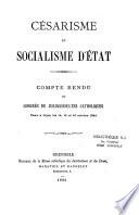Césarisme et Socialisme d'Etat