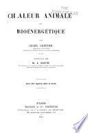 Chaleur animale et bioénergétique