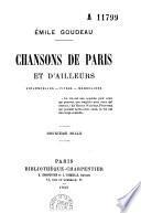 Chansons de Paris et d'ailleurs. Violoncelles, fifres, mandolines