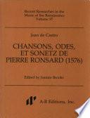 Chansons, odes, et sonetz de Pierre Ronsard