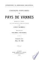 Chansons populaires du pays de Vannes