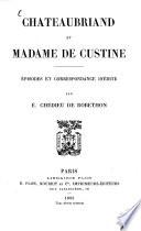 Chateaubriand et Madame de Custine