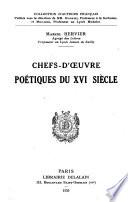 Chefs-d'œuvre poetiques du XVI siècle