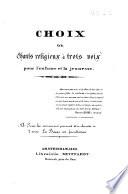 Choix de chants religieux a trois voix pour l'enfance et la jeunesse